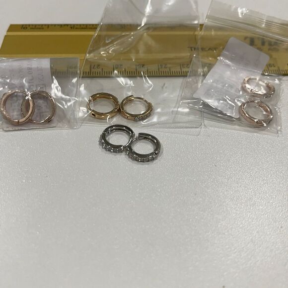 HUGGIE HOOPS with Rhinestone edge! - Picture 1 of 4